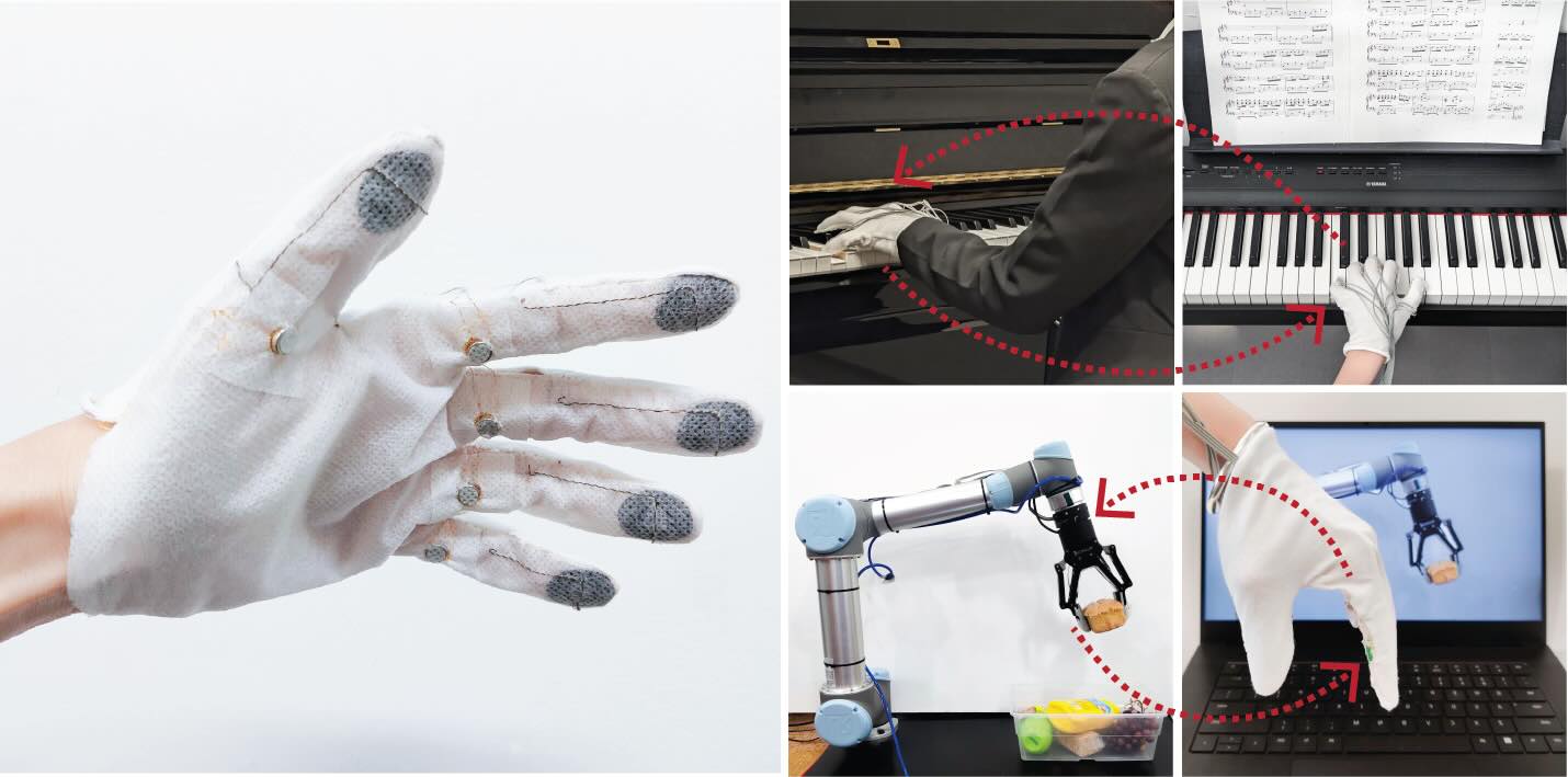 Digitally embroidered smart glove with tactile sensors and haptic actuators
